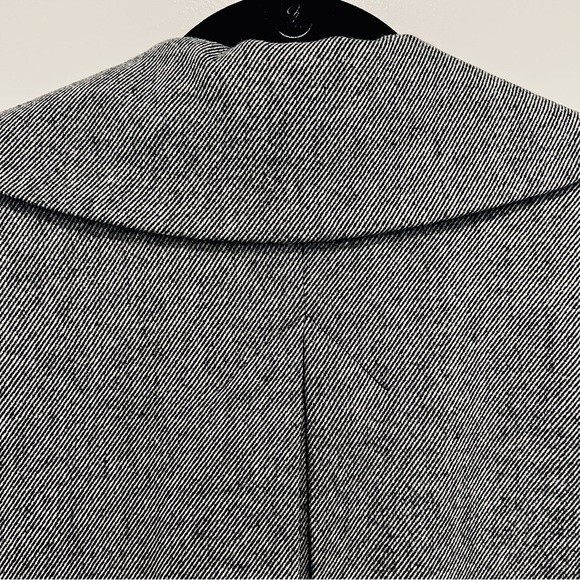 Talbots Black & White Striped Wool Blend Jackie Fit Pleated Peacoat/Jacket Sz 10 - Picture 10 of 12